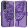 Mobigear Butterfly Samsung Galaxy M55 Klapphülle Portemonnaie - Lila