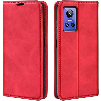 Mobigear Retro Slim Realme GT Neo 3 Hülle Klapphülle Geldbörse - Rot
