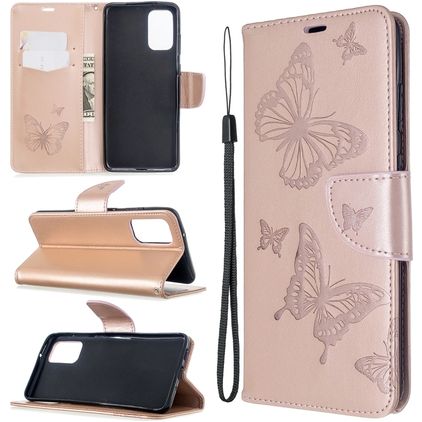 Mobigear Butterfly Samsung Galaxy S20 Plus Hülle Klapphülle Geldbörse - Roségold