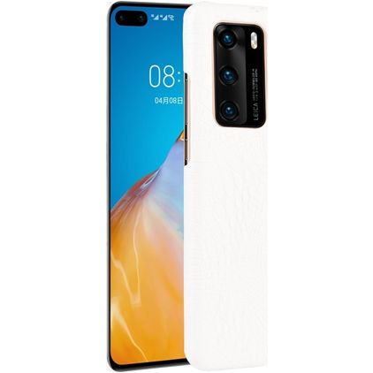 Mobigear Croco Huawei P40 Hülle Hardcase Backcover - Weiß