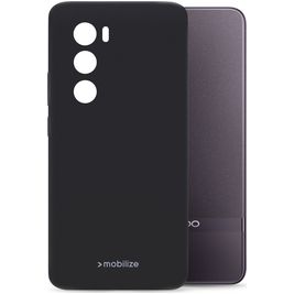 Mobilize Rubber Gelly OPPO Reno 12 Pro Hülle Flexibles TPU Backcover - Schwarz