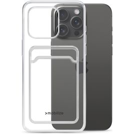 Mobilize Gelly Card Durchsichtig iPhone 15 Pro Max Hülle Flexibles TPU Backcover mit Kartenhalter - Transparent
