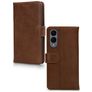 Mobilize Wallet Samsung Galaxy S25 Edge Hülle Echtes Leder Klapphülle Geldbörse - Braun
