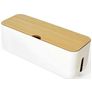 Mobigear CableBox Kabelorganisator Holz - Weiß / Braun