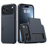 Mobigear Card iPhone 18 Pro Hülle Hardcase Backcover Stoßfest mit Kartenhalter - Blau