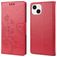 Mobigear Flowers iPhone 14 Hülle Klapphülle Geldbörse - Rot