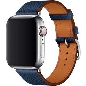 Mobigear Torino Leder Apple Watch Armband Dornschließe - 49/46/45/44 mm - Dunkelblau