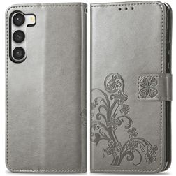 Mobigear Clover Samsung Galaxy A54 Hülle Klapphülle Geldbörse - Grau