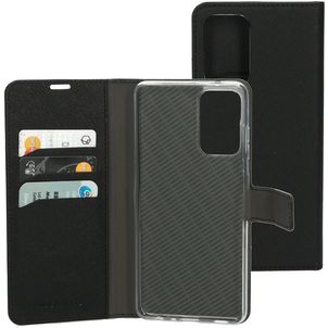Mobiparts Saffiano Wallet Samsung Galaxy A72 Hülle Klapphülle Geldbörse - Schwarz