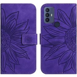 Mobigear Sunflower TCL 30 SE Hülle Klapphülle Geldbörse - Lila