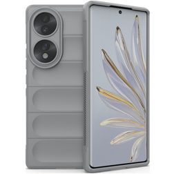 Mobigear Bumpy HONOR 70 Hülle Flexibles TPU Backcover - Grau