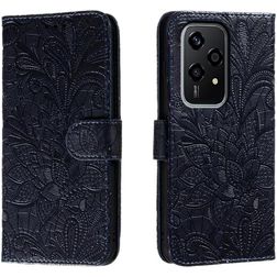 Mobigear Flowers HONOR 200 Lite Hülle Klapphülle Geldbörse - Dunkelblau