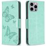 Mobigear Butterfly iPhone 15 Pro Max Hülle Klapphülle Geldbörse - Grün