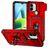 Mobigear Armor Ring Cam Slide Xiaomi Redmi A1 4G Hülle Hardcase Backcover Stoßfest mit Ringhalter und Kamera Slider - Rot