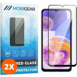 Mobigear Premium Samsung Galaxy A23 Panzerglas Gehärtetes Glas Displayschutz - Hüllenfreundlich - Schwarz (2er Pack)