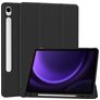 Mobigear Tri-Fold Gel Samsung Galaxy Tab S9 FE Hülle TPU,Kunstleder Klapphülle + Stifthalter - Schwarz