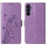 Mobigear Flowers Samsung Galaxy A17 Hülle Klapphülle Geldbörse - Lila