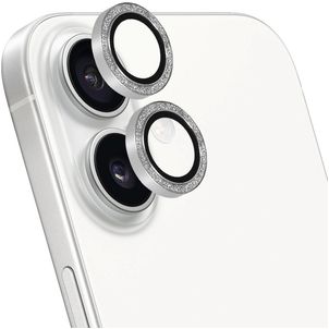 Mobiparts iPhone 16 Plus Panzerglas Gehärtetes Glas Kameralinsen Schutz - Hüllenfreundlich - Silber