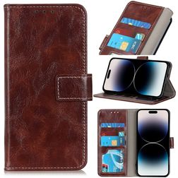 Mobigear Basic iPhone 14 Pro Hülle Klapphülle Geldbörse - Braun