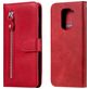 Mobigear Zipper Xiaomi Redmi Note 9 Hülle Klapphülle Geldbörse - Rot