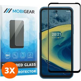 Mobigear Premium Nokia XR20 Panzerglas Gehärtetes Glas Displayschutz - Hüllenfreundlich - Schwarz (3er Pack)