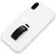 Mobigear Rubber Ring iPhone XS Max Hülle Hardcase Backcover mit Ringhalter - Weiß