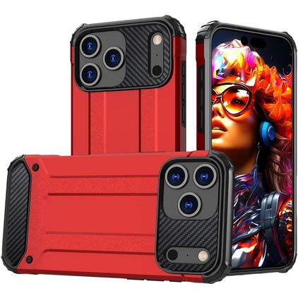 Mobigear Outdoor iPhone 17 Pro Hülle Hardcase Backcover Stoßfest - Rot