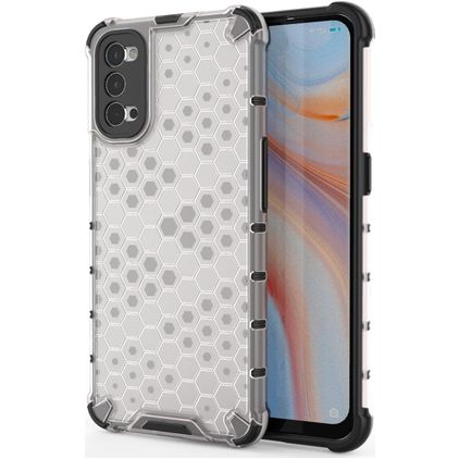 Mobigear Honeycomb OPPO Reno 4 Hülle Hardcase Backcover Stoßfest - Weiß