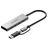 Cygnett Unite 4-in-1 USB-A / USB-C auf USB-C Hub 0,15 m - Silber