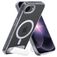 Mobiparts Hardcover Durchsichtig iPhone 16e MagSafe Hülle Hardcase Backcover mit Ständer - Transparent
