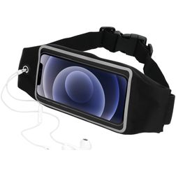 Mobiparts Comfort Fit Belt Handyhalterung Joggen iPhone 12 Mini Sporthülle Neopren Gürtel - Schwarz