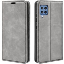 Mobigear Retro Slim Samsung Galaxy M22 Hülle Klapphülle Geldbörse - Grau