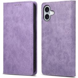 Mobigear Wallet iPhone 16 Plus Hülle Klapphülle Geldbörse - Lila