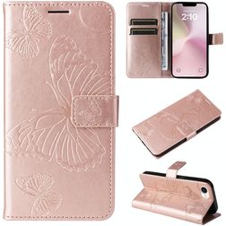 Mobigear Butterfly iPhone 16e Klapphülle Portemonnaie - Roségold
