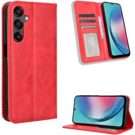Mobigear Sensation Samsung Galaxy M55 Hülle Klapphülle Geldbörse - Rot