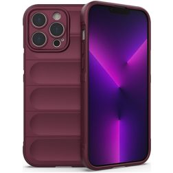 Mobigear Bumpy iPhone 14 Pro Max Hülle Flexibles TPU Backcover - Weinrot