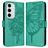 Mobigear Butterfly Samsung Galaxy S24 FE Hülle Klapphülle Geldbörse - Grün