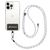 Mobigear Nylon Lanyard Universal-Handykette einstellbar - Schwarz / Weiß