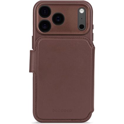 Decoded Detachable Wallet iPhone 17 Pro Max MagSafe Hülle Echtes Leder Abnehmbare 2in1 Klapphülle Geldbörse - Chocolate Brown
