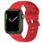Mobigear Bumpy Silikon Apple Watch Armband Dornschließe - 42/41/40/38 mm - Rot