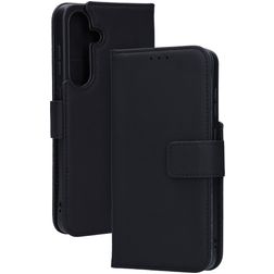 Mobiparts Samsung Galaxy S25 Plus Hülle Echtes Leder Klapphülle Geldbörse - Schwarz