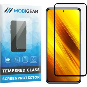 Mobigear Premium POCO X3 Panzerglas Gehärtetes Glas Displayschutz - Hüllenfreundlich - Schwarz