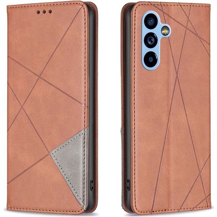 Mobigear Rhombus Slim Samsung Galaxy A54 Hülle Klapphülle - Braun