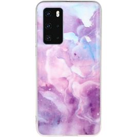 Mobigear Marble Huawei P40 Hülle Flexibles TPU Backcover - Lila