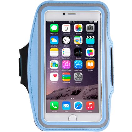 Mobigear Handyhalterung Joggen iPhone 7 Plus Sporthülle Neopren Sportarmband - Blau
