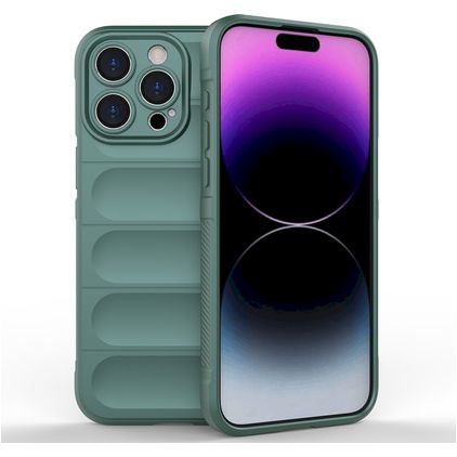 Mobigear Bumpy iPhone 15 Pro Max Hülle Flexibles TPU Backcover - Grün