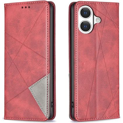Mobigear Rhombus Slim iPhone 17 Hülle Klapphülle - Rot