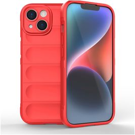 Mobigear Bumpy iPhone 15 Hülle Flexibles TPU Backcover - Rot