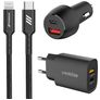 Mobigear Essentials Ladegerät + Auto Ladegerät + Apple Lightning Kabel 1 Meter Power Delivery 48W - Schwarz