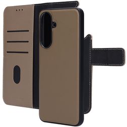 Mobiparts Samsung Galaxy A57 Hülle Echtes Leder Abnehmbare 2in1 Klapphülle Geldbörse - Taupe